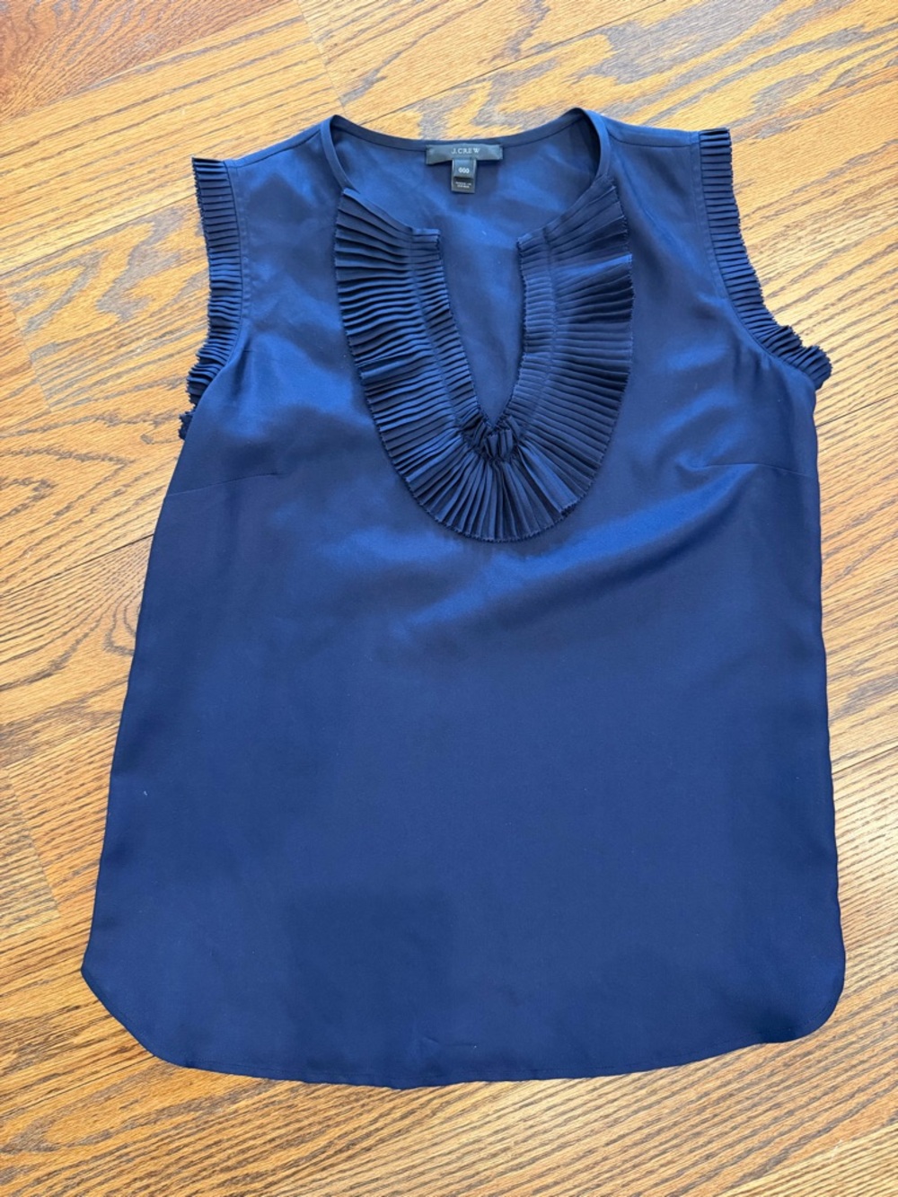J. Crew Navy Pleated V-Neck Sleeveless Camisole
